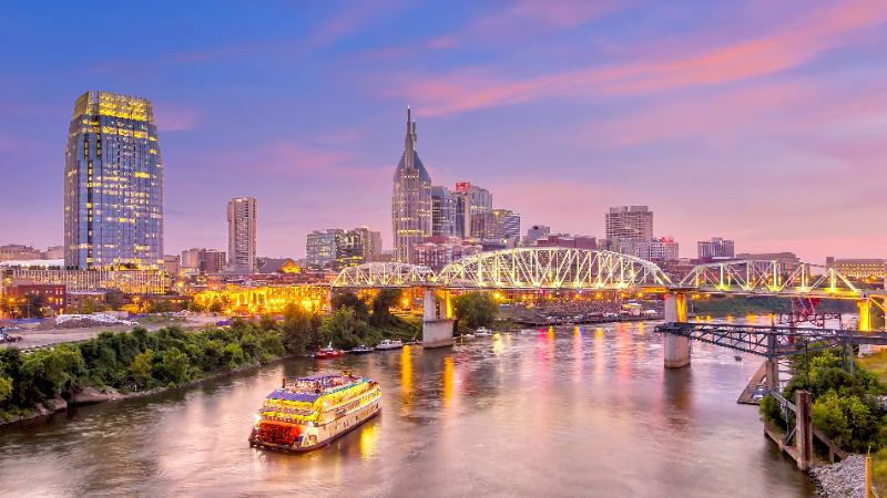 Nashville, TN skyline and local staffing market